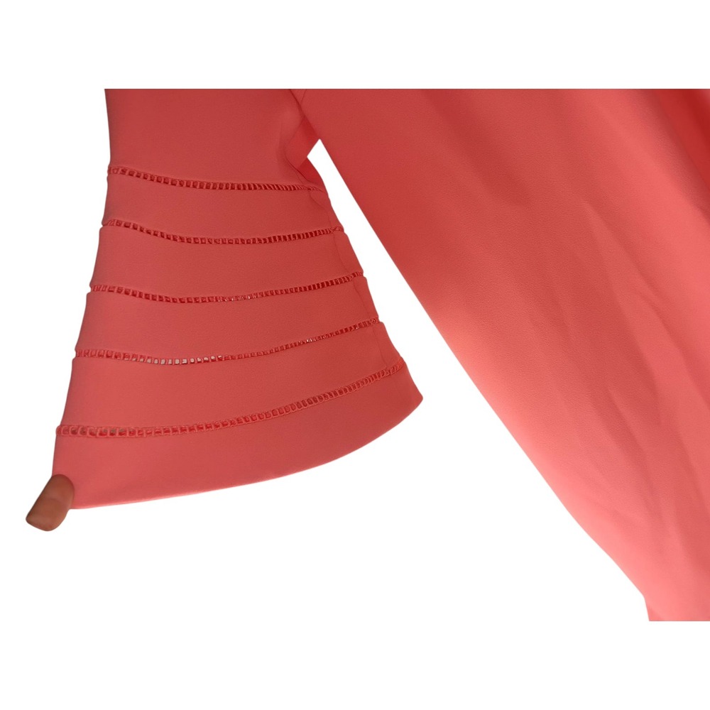 Calvin Klein Womens Shift Dress Coral Midi Vneck Stretch Lined Casual sz 20W/2X - Picture 5 of 12